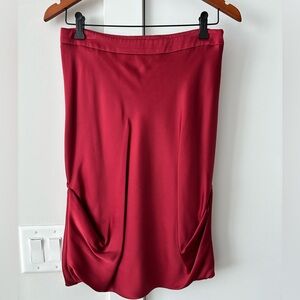 Giorgio Armani Silk Skirt Light Burgundy New Size 2